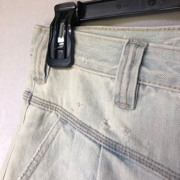 Free People NWT Sidecar Denim Distressed Miniskirt - Picture 9 of 12